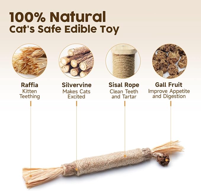 Natural Silvervine & Matatabi Cat Sticks — 6 Pack
